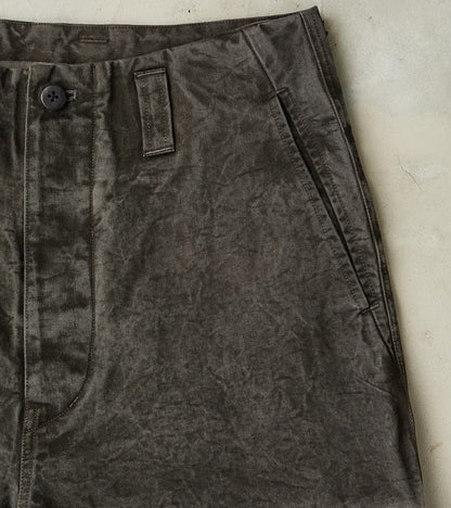 Double Knee Cargo Pants - Supima Cotton Chino Twill - Sumi Ink Dorozome
