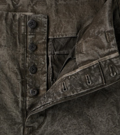 Double Knee Cargo Pants - Supima Cotton Chino Twill - Sumi Ink Dorozome