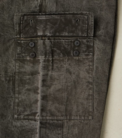Double Knee Cargo Pants - Supima Cotton Chino Twill - Sumi Ink Dorozome