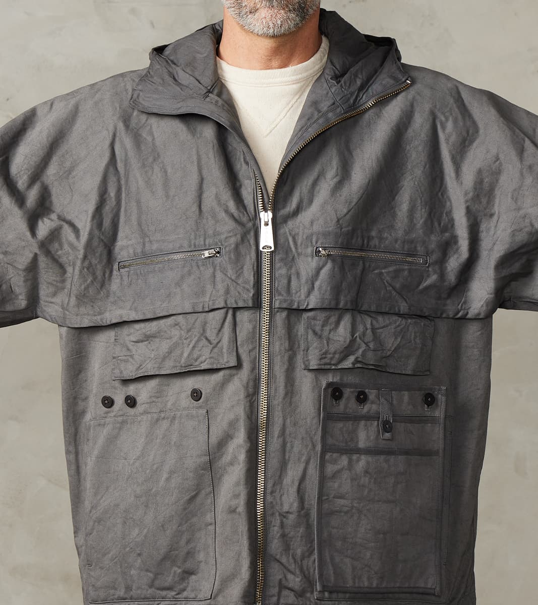 Double Layer Work Jacket - Supima Cotton Chino Twill - Shii Tree Dorozome