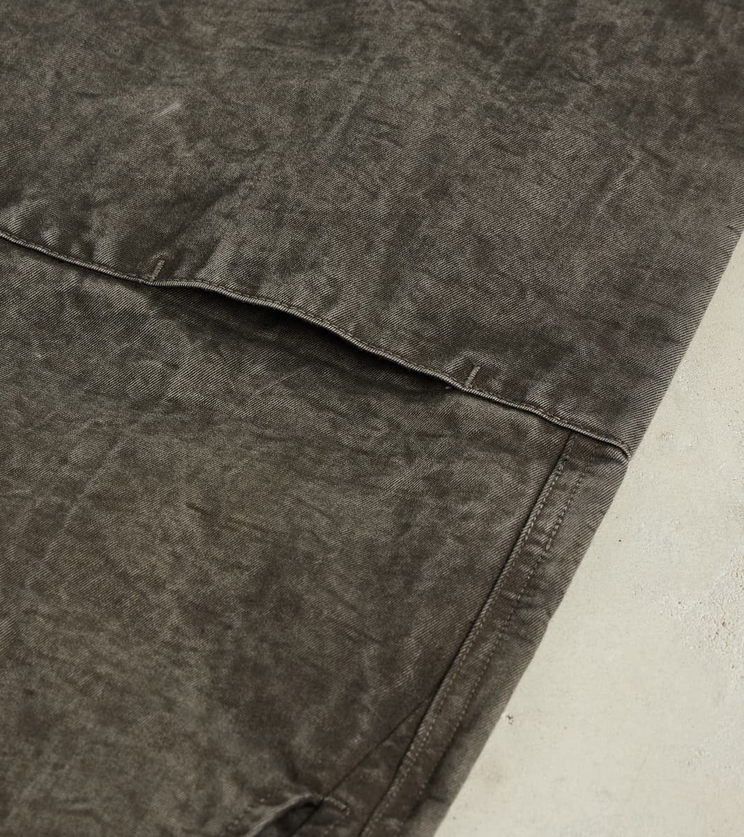 Double Knee Cargo Pants - Supima Cotton Chino Twill - Sumi Ink Dorozome