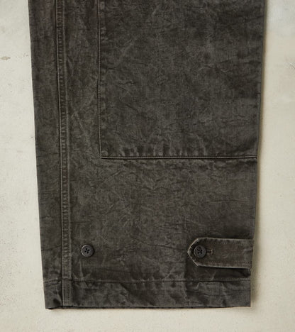 Double Knee Cargo Pants - Supima Cotton Chino Twill - Sumi Ink Dorozome