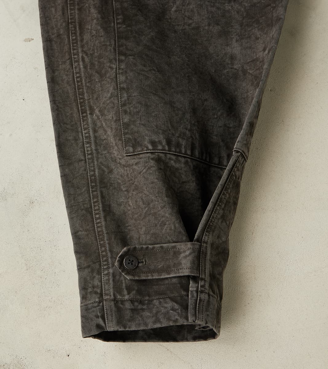 Double Knee Cargo Pants - Supima Cotton Chino Twill - Sumi Ink Dorozome