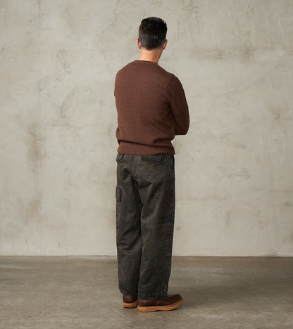 Double Knee Cargo Pants - Supima Cotton Chino Twill - Sumi Ink Dorozome