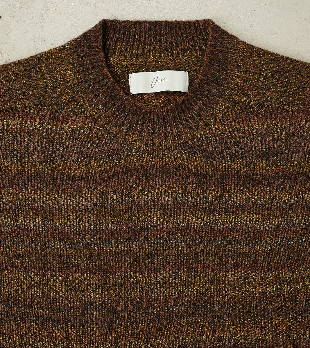 Gradation Loop of Intent Knit Crewneck - Charcoal Brown