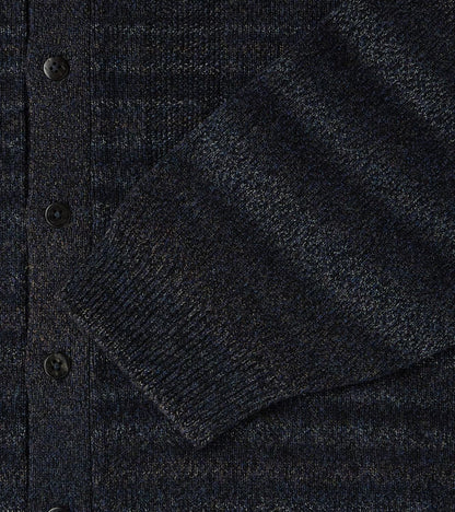 Gradation Trace of Repair High Neck Cardigan - Navy Black