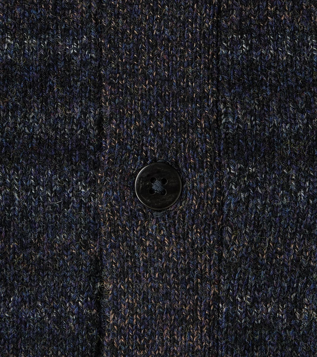Gradation Trace of Repair High Neck Cardigan - Navy Black