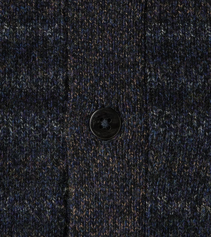 Gradation Trace of Repair High Neck Cardigan - Navy Black