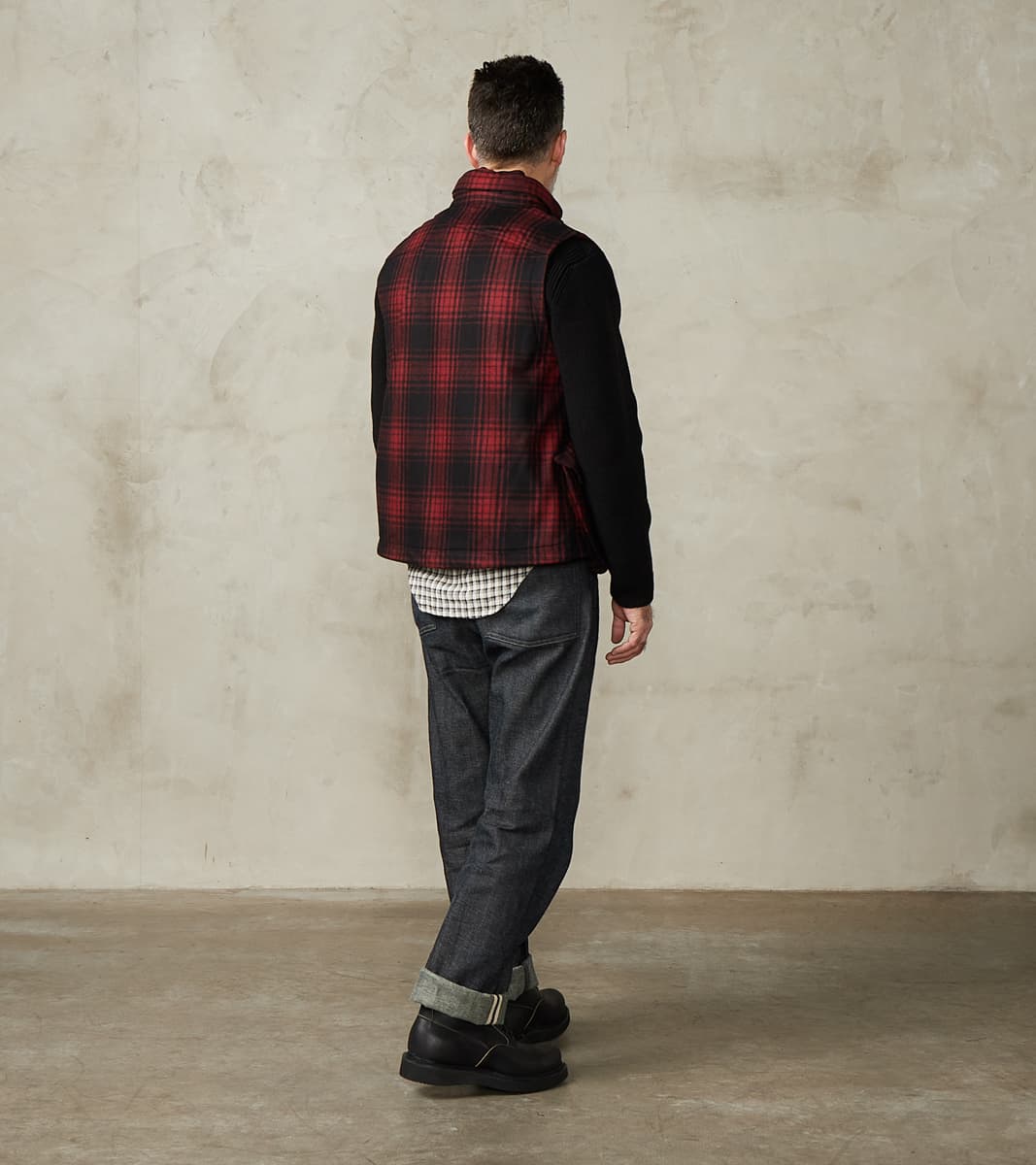 ts(s) Messenger Vest - Buffalo Plaid Wool - Red – Division Road, Inc.