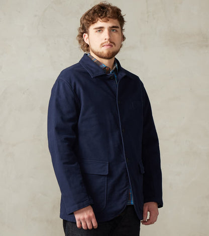 ts(s) Point Collar Jacket - Garment Dye Cotton Moleskin - Navy