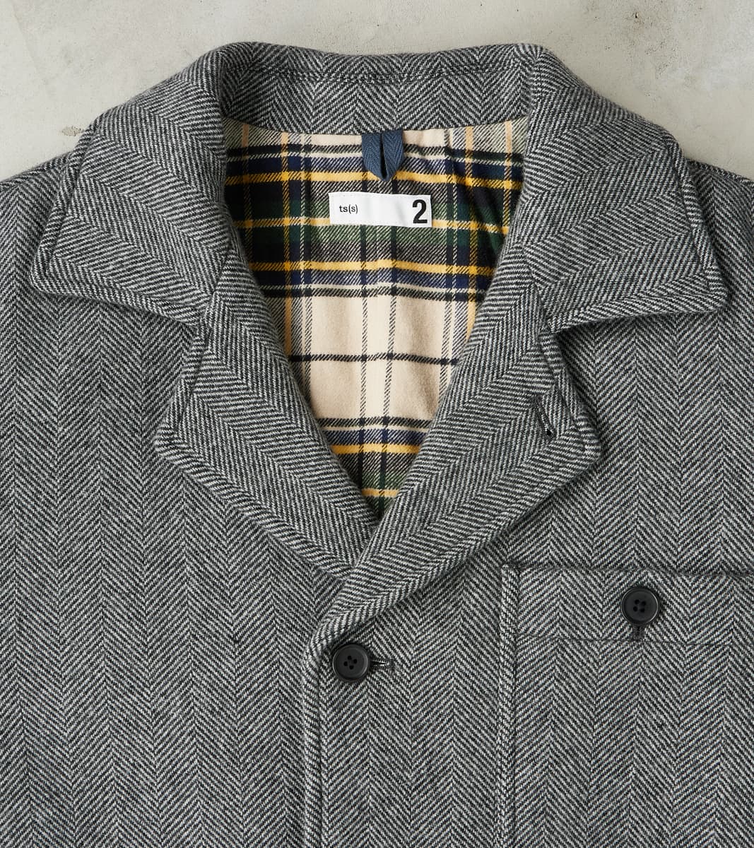 ts(s) Bird Watching Jacket - Herringbone Wool Double Cloth - Gray