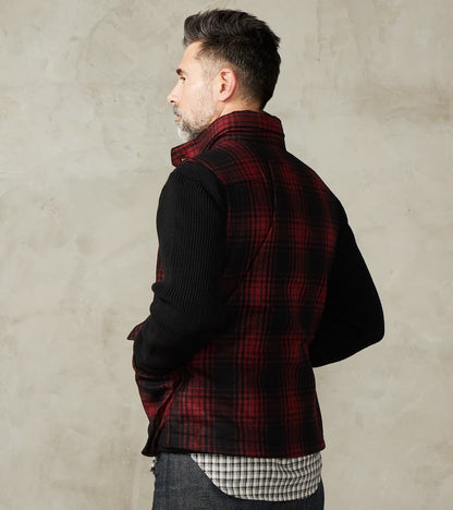 Messenger Vest - Buffalo Plaid Wool - Red