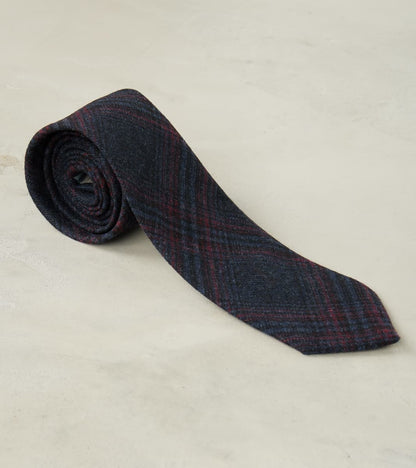 Neck Tie - Glen Plaid Wool Blend Cloth