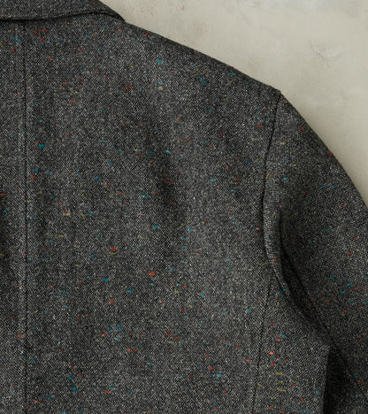 Single Breasted 2-Button Jacket - Neps Virgin Wool Tweed Cloth - Gray