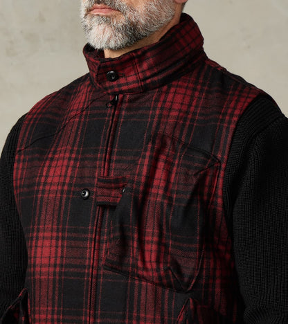 Messenger Vest - Buffalo Plaid Wool - Red
