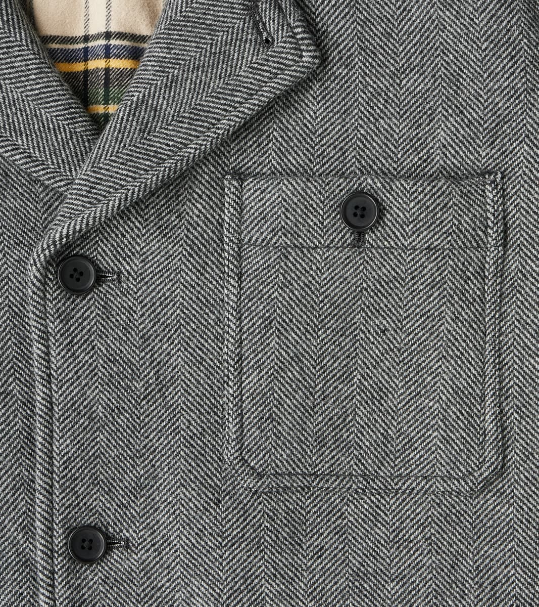 Bird Watching Jacket - Herringbone Wool Double Cloth - Gray