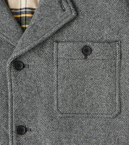 Bird Watching Jacket - Herringbone Wool Double Cloth - Gray