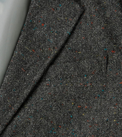 Single Breasted 2-Button Jacket - Neps Virgin Wool Tweed Cloth - Gray
