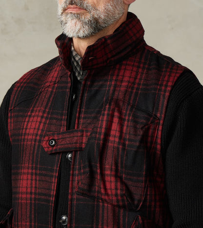 Messenger Vest - Buffalo Plaid Wool - Red