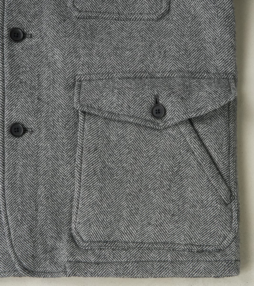 Bird Watching Jacket - Herringbone Wool Double Cloth - Gray