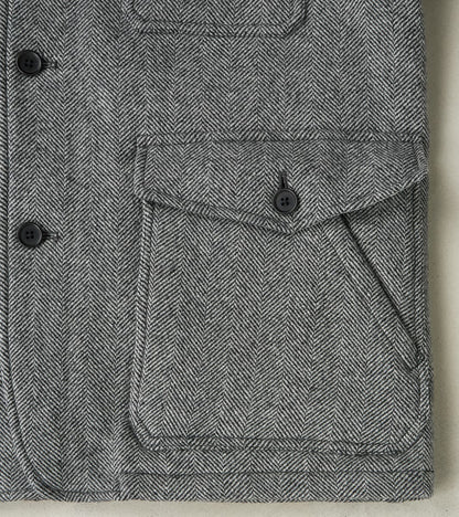 Bird Watching Jacket - Herringbone Wool Double Cloth - Gray
