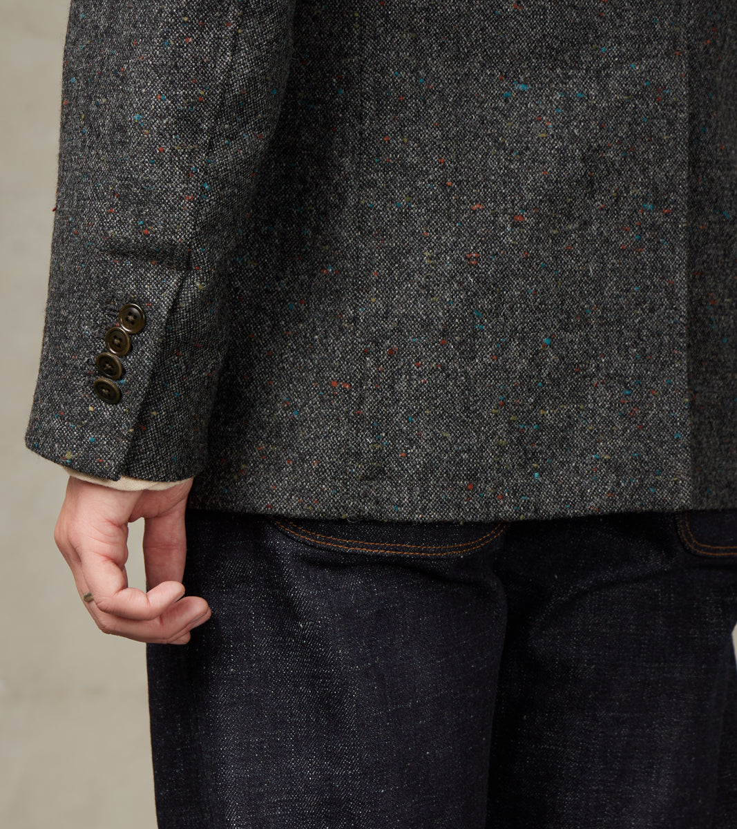 ts(s) Single Breasted 2-Button Jacket - Neps Virgin Wool Tweed