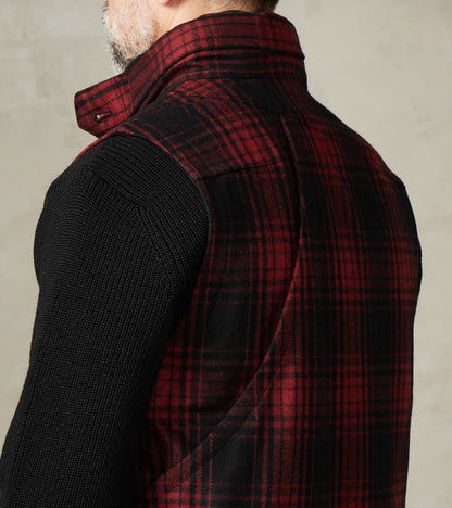 Messenger Vest - Buffalo Plaid Wool - Red