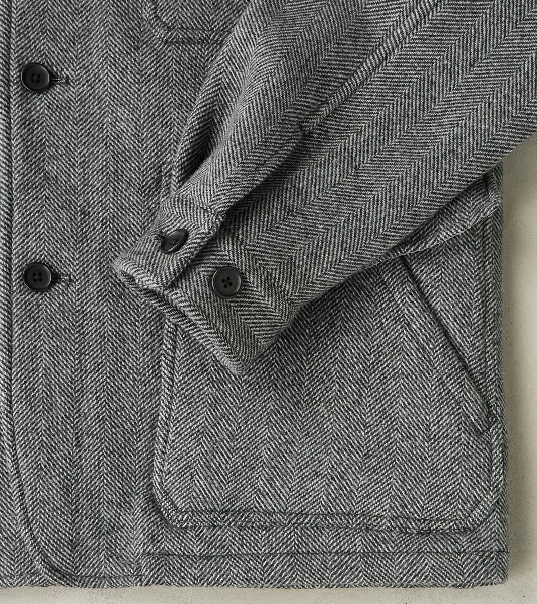 Bird Watching Jacket - Herringbone Wool Double Cloth - Gray