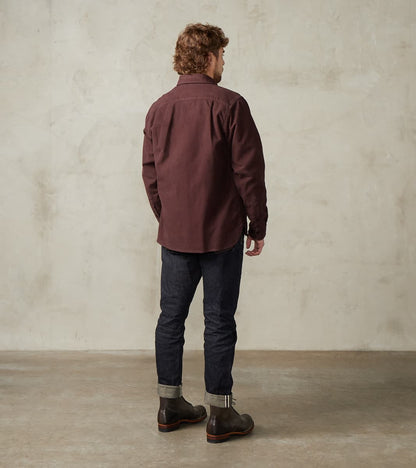 C.P.O. Shirt Jacket - Garment Dye Cotton Moleskin - Burgundy