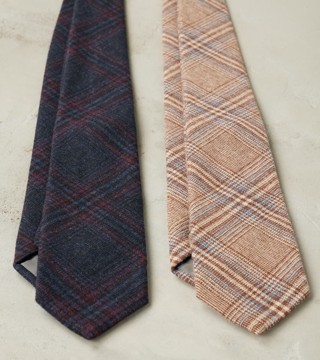 Neck Tie - Glen Plaid Wool Blend Cloth