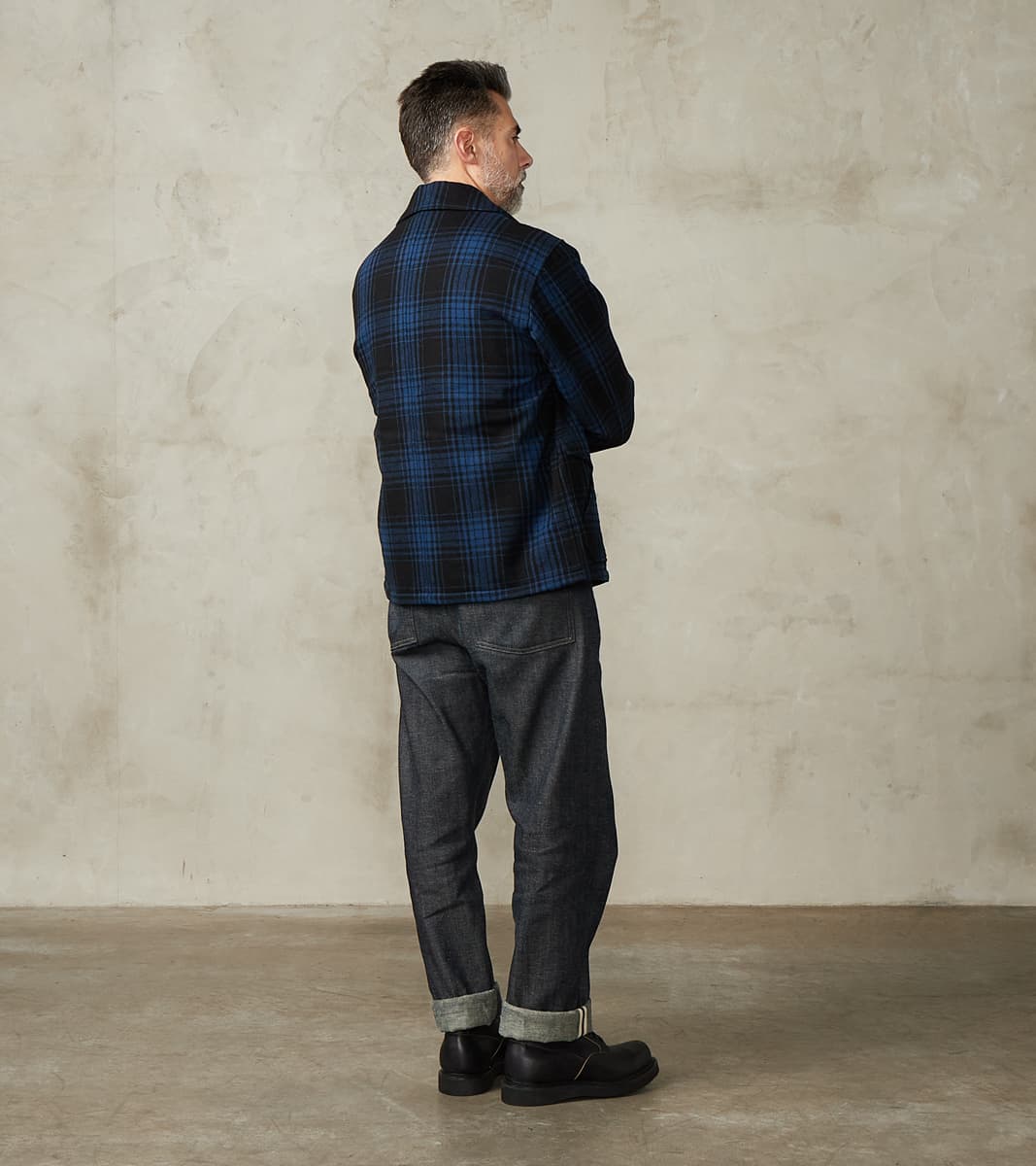Bird Watching Jacket - Buffalo Plaid Wool - Blue