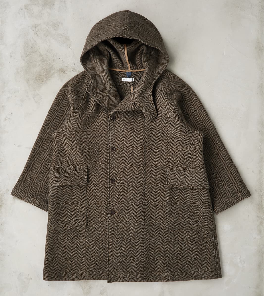 ts(s) Easy Coat - Herringbone Wool Double Cloth - Brown