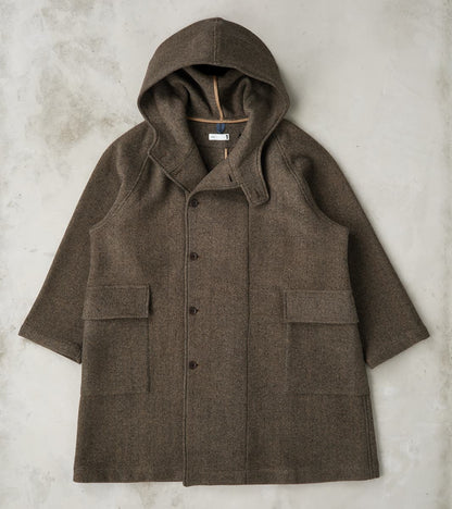 ts(s) Easy Coat - Herringbone Wool Double Cloth - Brown