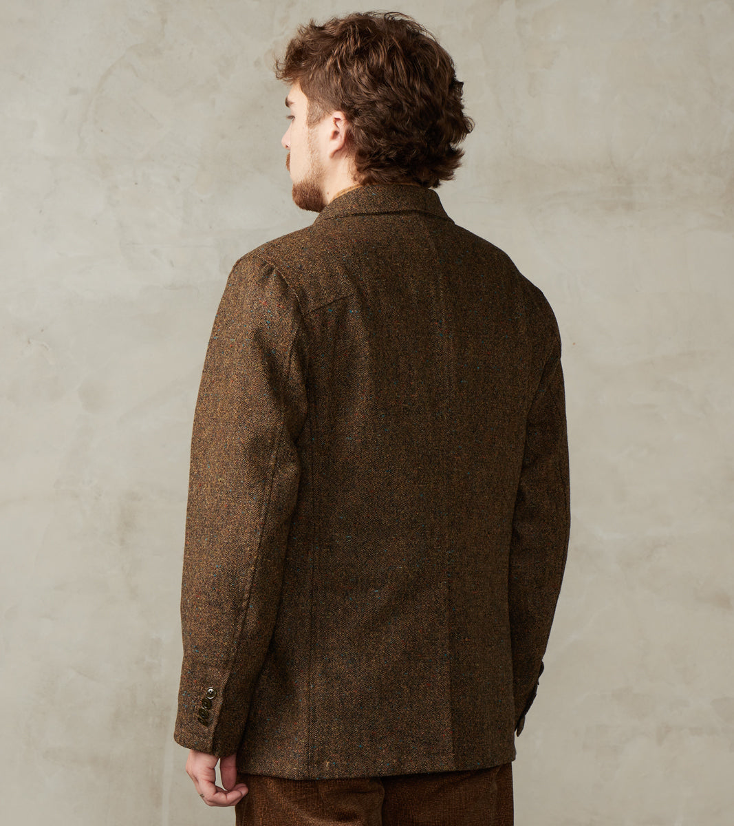 ts(s) Single Breasted 2-Button Jacket - Neps Virgin Wool Tweed