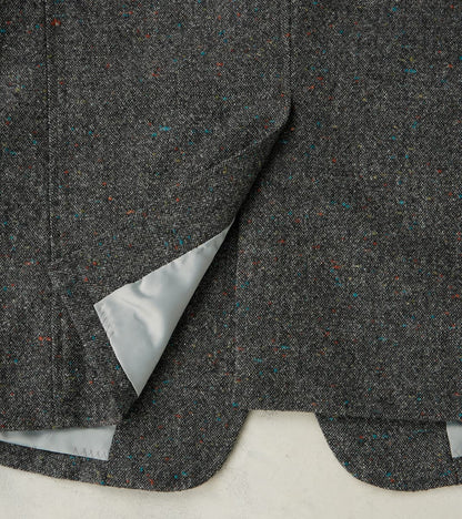 Single Breasted 2-Button Jacket - Neps Virgin Wool Tweed Cloth - Gray