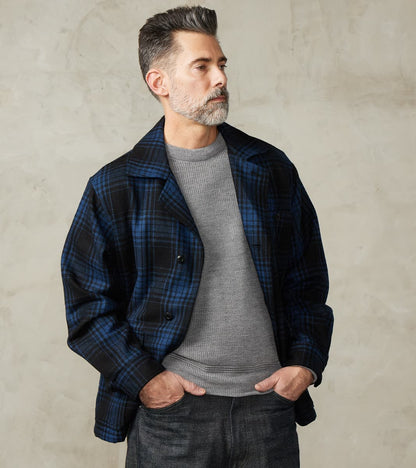 Bird Watching Jacket - Buffalo Plaid Wool - Blue