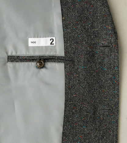 Single Breasted 2-Button Jacket - Neps Virgin Wool Tweed Cloth - Gray