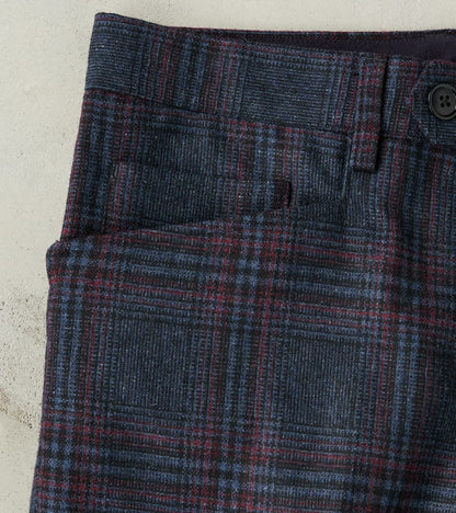 L-Pocket Pant - Glen Plaid Wool Blend Cloth - Navy