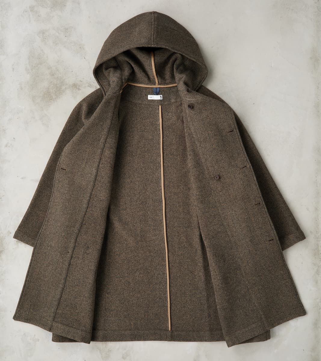 Easy Coat - Herringbone Wool Double Cloth - Brown