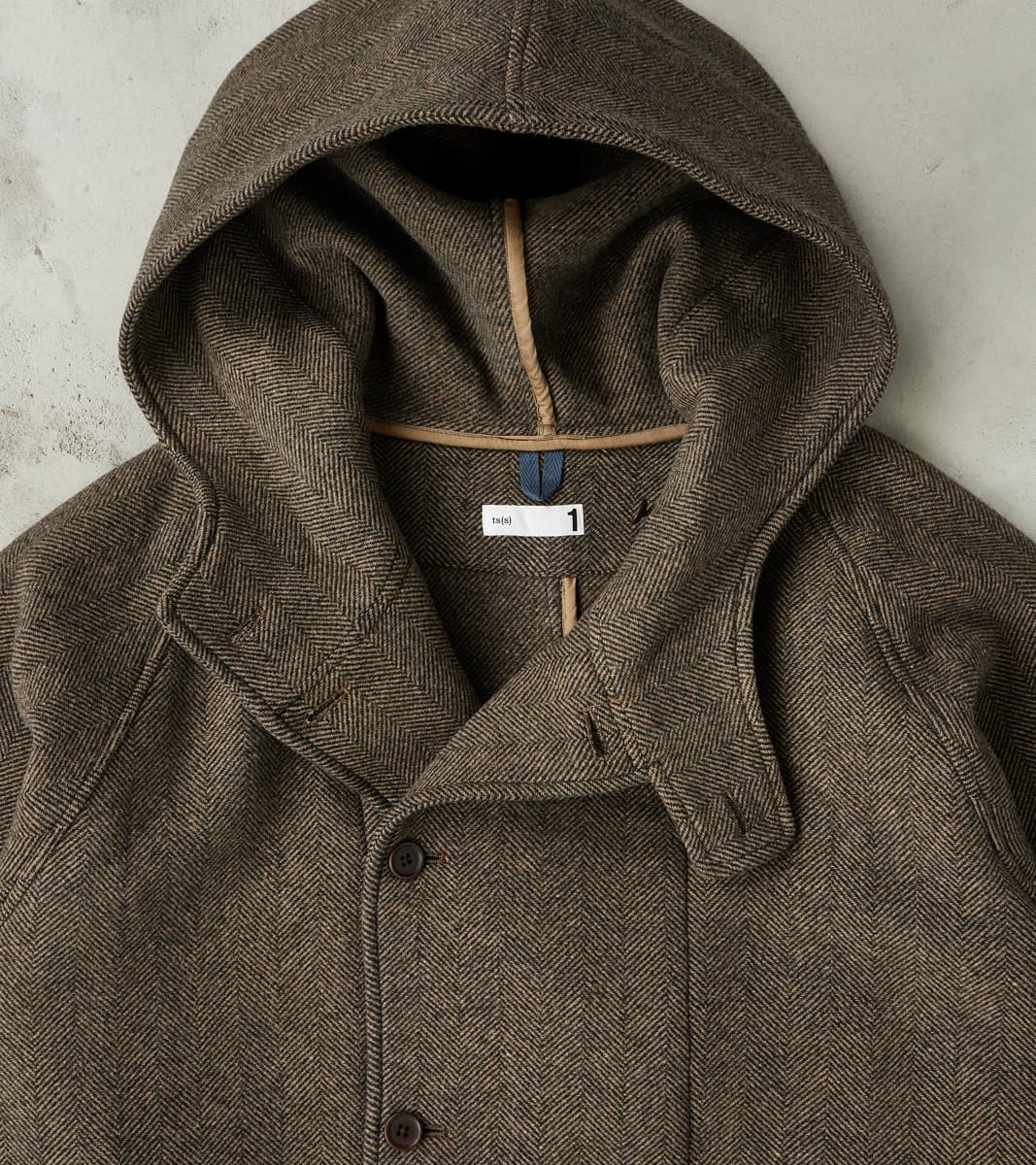 Easy Coat - Herringbone Wool Double Cloth - Brown