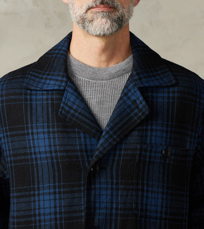 Bird Watching Jacket - Buffalo Plaid Wool - Blue