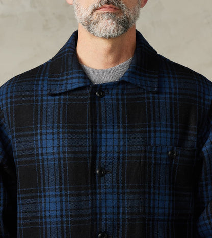 Bird Watching Jacket - Buffalo Plaid Wool - Blue
