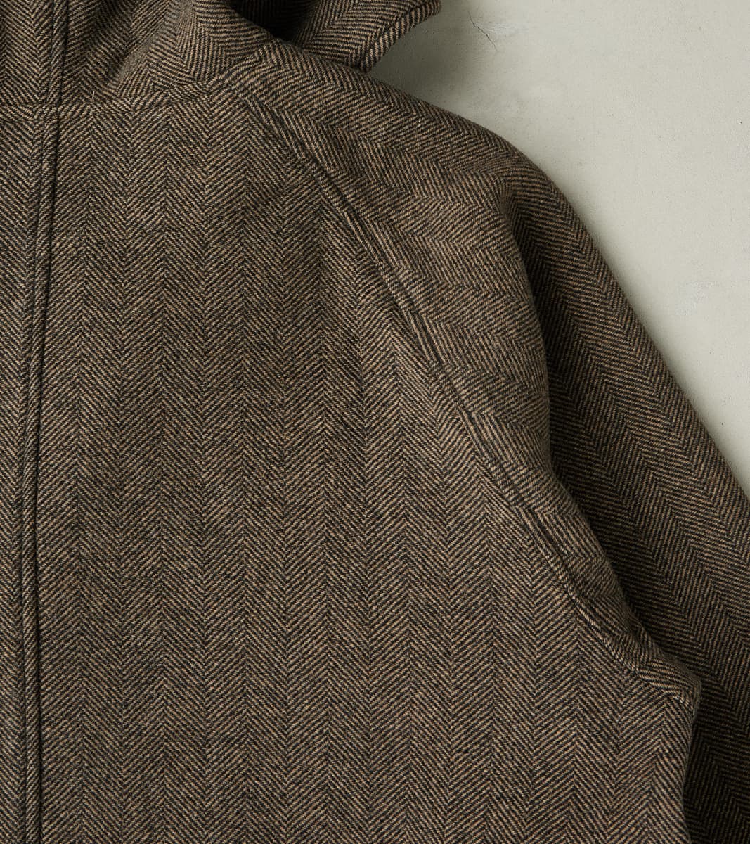 Easy Coat - Herringbone Wool Double Cloth - Brown