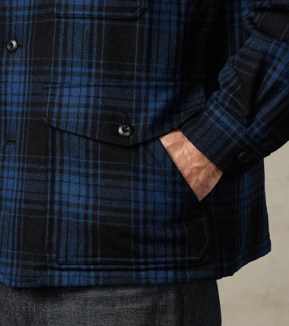 Bird Watching Jacket - Buffalo Plaid Wool - Blue
