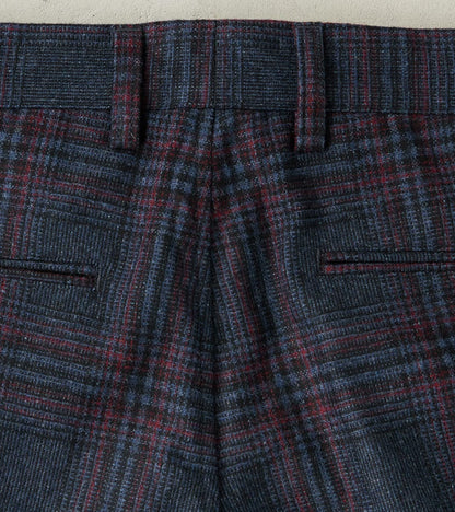 L-Pocket Pant - Glen Plaid Wool Blend Cloth - Navy