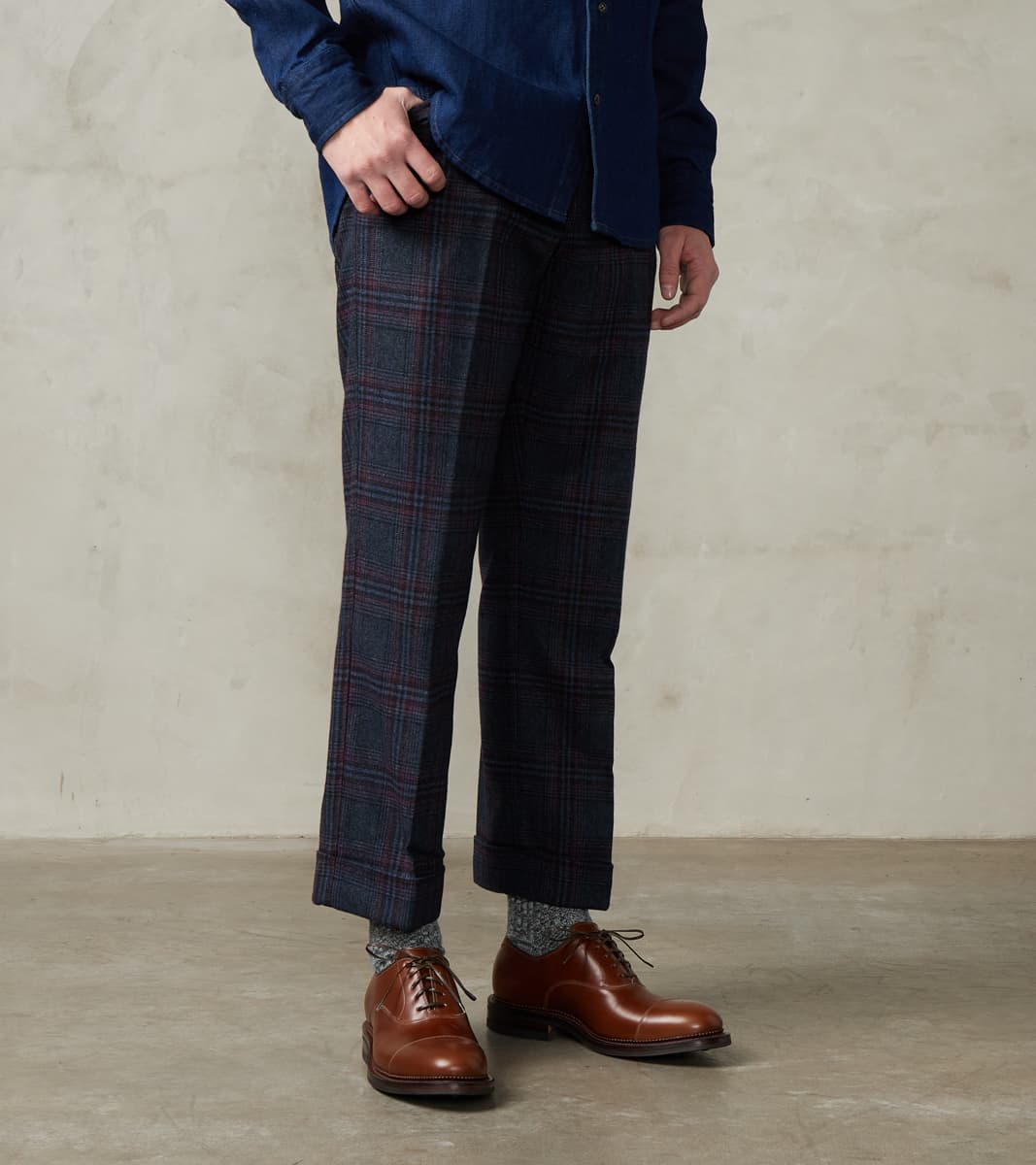 ts(s) L-Pocket Pant - Glen Plaid Wool Blend Cloth - Navy