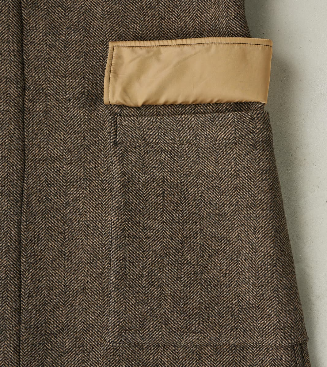Easy Coat - Herringbone Wool Double Cloth - Brown