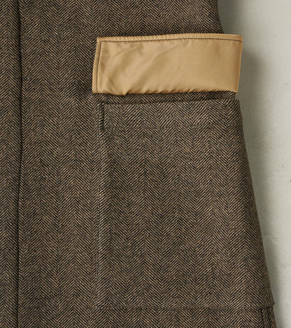 Easy Coat - Herringbone Wool Double Cloth - Brown