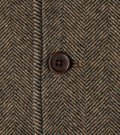 Easy Coat - Herringbone Wool Double Cloth - Brown