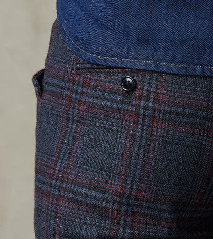 L-Pocket Pant - Glen Plaid Wool Blend Cloth - Navy